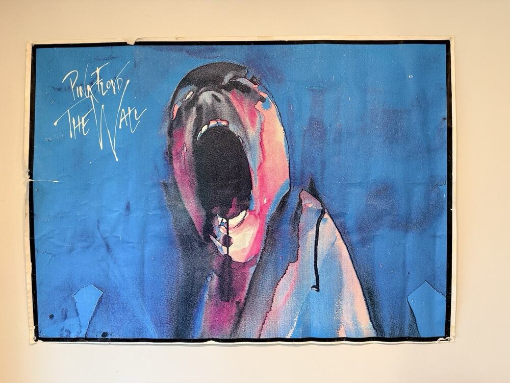 Pink Floyd The Wall Vintage Poster Screaming Head Gerald Scarfe Large 58x41